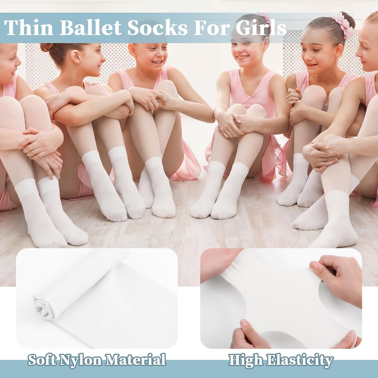 Janmercy 9 Pairs Dance Ballet Socks for Girl