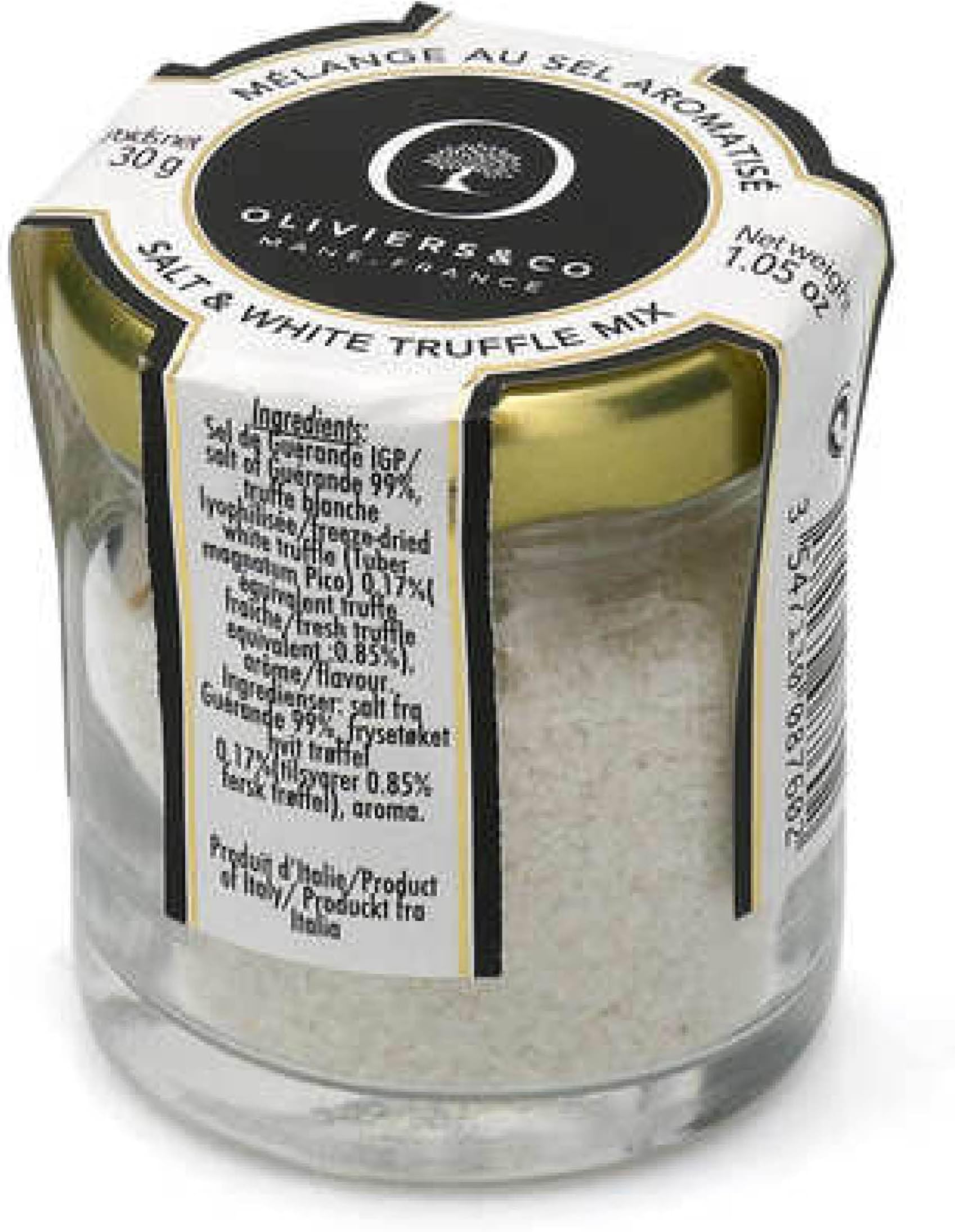 White Truffle Sea Salt by Oliviers & Co | French Guerande Sea Salt with White Alba Truffles | Gourmet Seasoned Flaky Salt | Premium Food Gift | 1.05 Oz.
