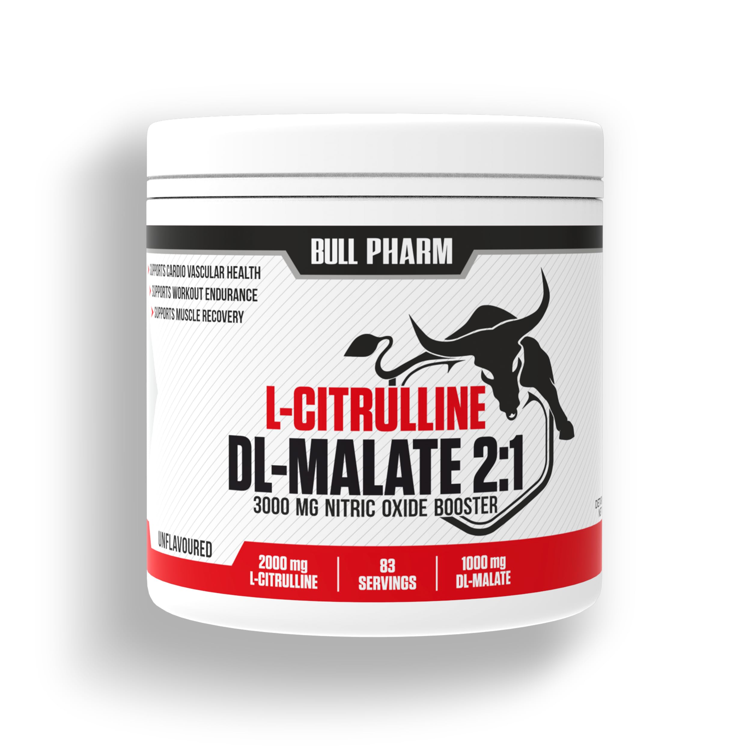 BULLPHARM L-CITRULLINE DL-MALATE 2:1 | 3000 MG NITRIC OXIDE BOOSTER | MUSCLE RECOVERY & ENDURANCE | CARDIO HEALTH | VASCULARITY | BLOOD FLOW & PERFORMANCE | PRE-WORKOUT | 83 SERVINGS | FSSAI Approved-image-37