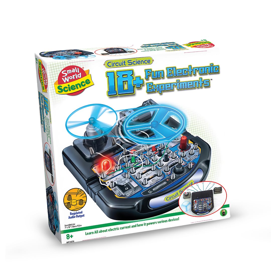 Small World Toys - Circuit Science Kit More than 18 Fun Electronic Experiments, Includes Board, Wires & Learning Resources STEM Sensory Create Experiments Age 8+ (CRE_6178)