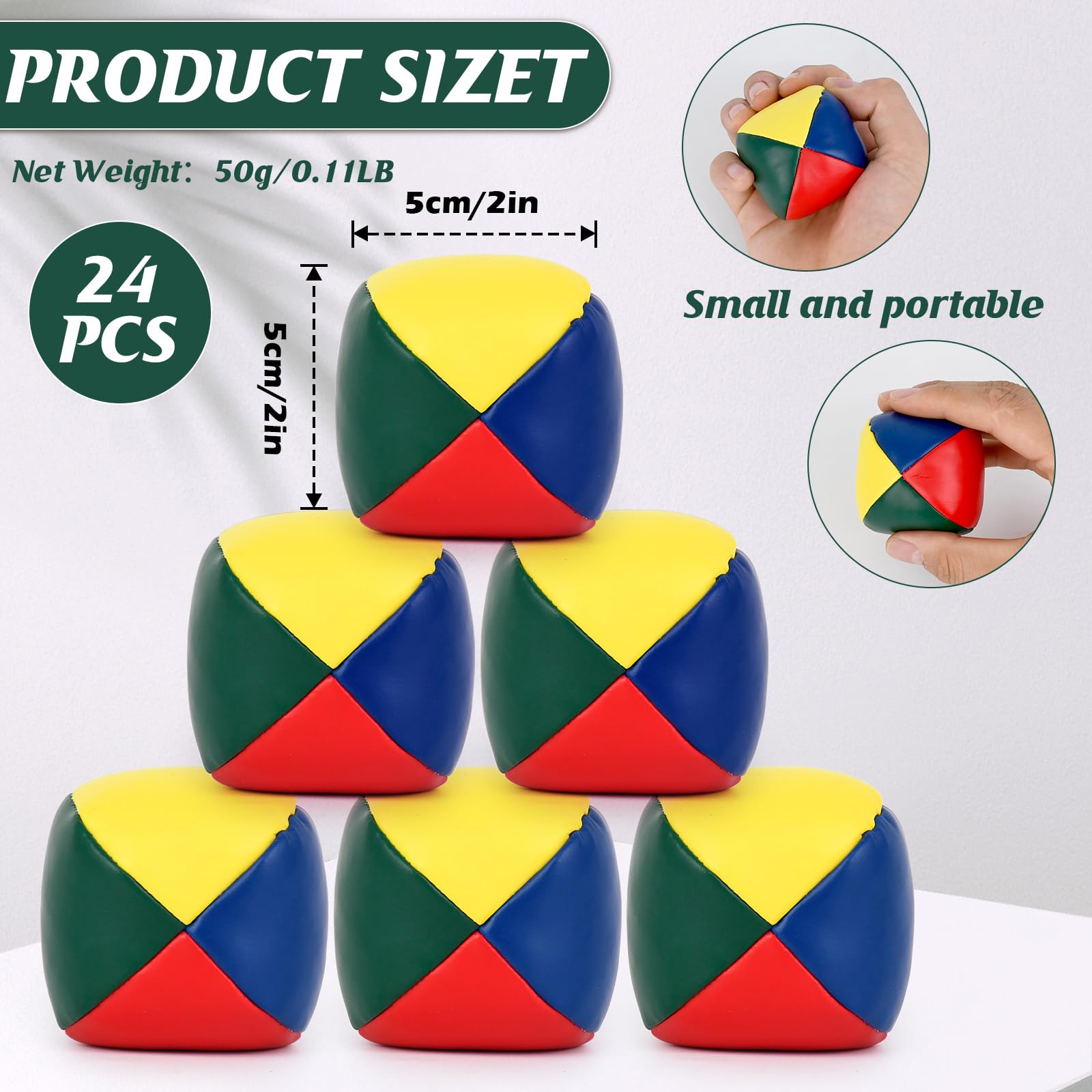 24 palline da giocoleria per principianti, palline colorate da giocoleria