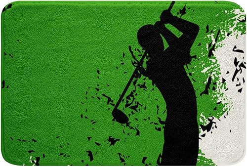 Erosebridal Alfombras de baño de golf, pelotas de golf, tapetes de baño con temática de juegos deportivos, alfombras de baño de 16 x 24 pulgadas,