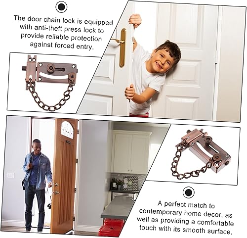 Miniatura 9 de Uonlytech -robo cerradura de cadena de puerta de seguridad cadena de perno de puerta para el hogar Hotel Diseño de alta dureza Seguridad mejorada