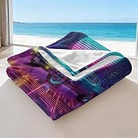 Vista 8 de Cyber Synthwave GTO Neon Retro Flannel Blanket, Super Soft Cozy Bed Throw, Versatile Throw Blanket for Bedroom & Sofa Decor (04,30 x 40in)