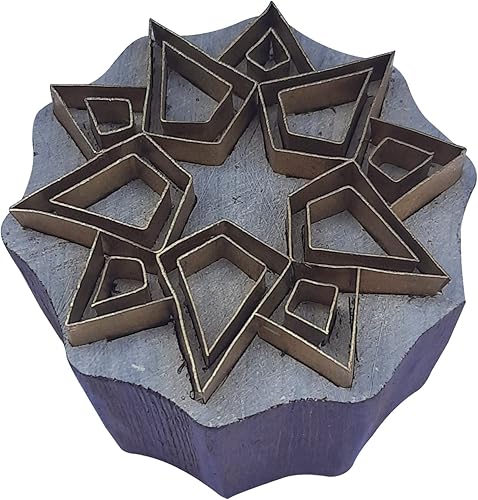 Miniatura 5 de Royal Kraft Sellos de madera de latón para impresión de bloques en arcilla, cerámica, tela BHJtag004