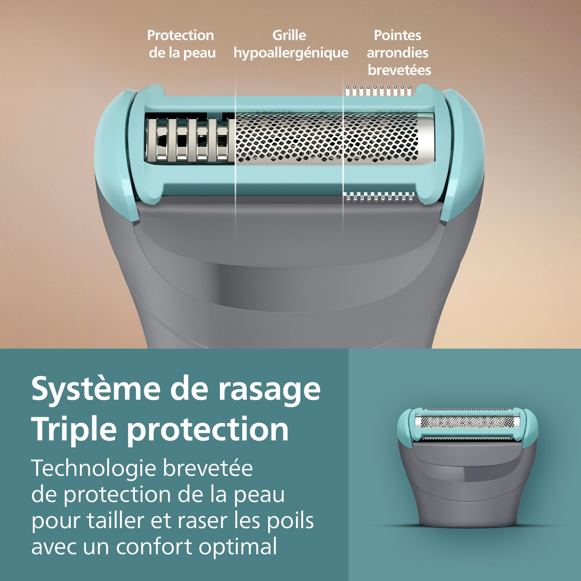 Philips Bodygroom série 3000 - Tondeuse pour hommes avec Triple protection, taille des poils et rasage des zones intimes, rasage de près qui respecte la peau, 100% étanche, autonomie 80 min, BG3480/15