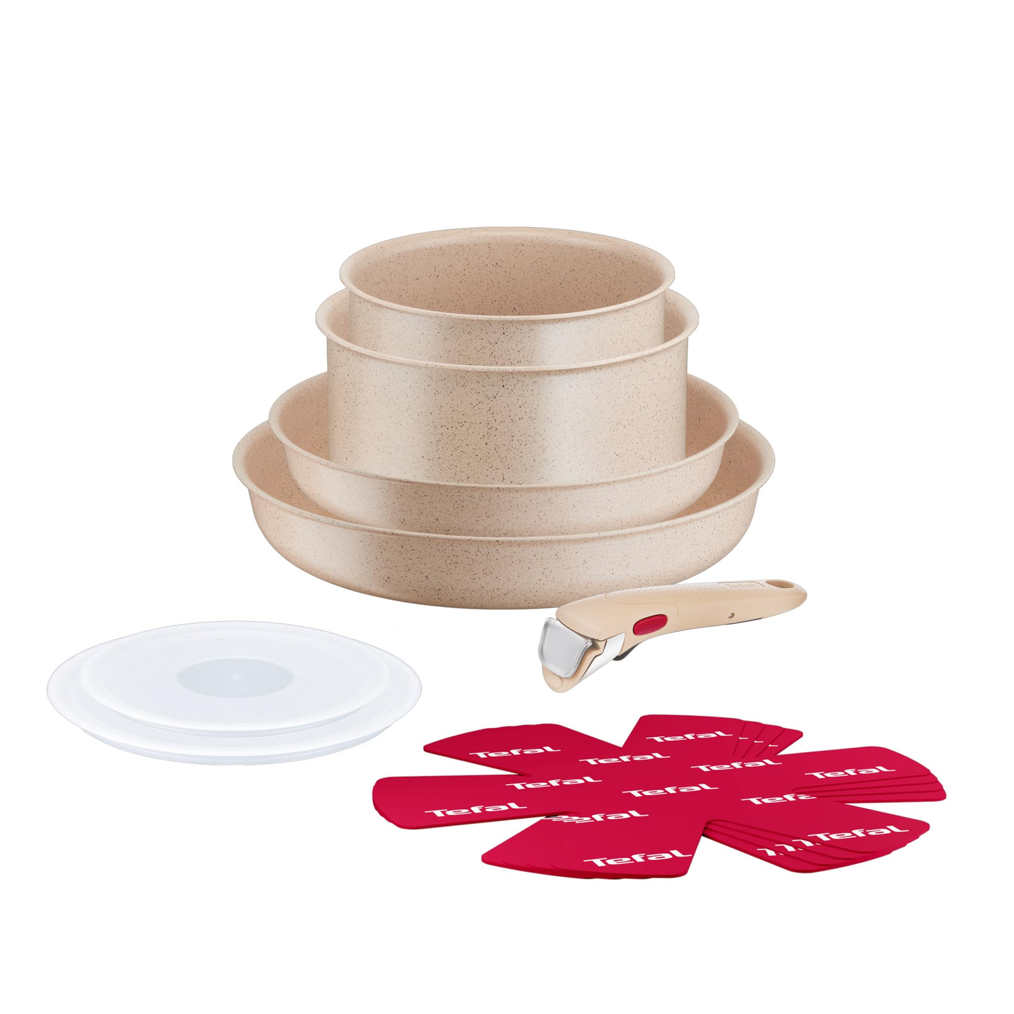 Tefal Ingenio Delight, Batterie de cuisine 11 pièces, Design empilable, Revêtement antiadhésif, Corps en aluminium 100% recyclé, Tous feux, L7839202