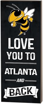KH Sports Fan 7"X18" Georgia Tech Yellow Jackets Love You To College Logo Plaque
