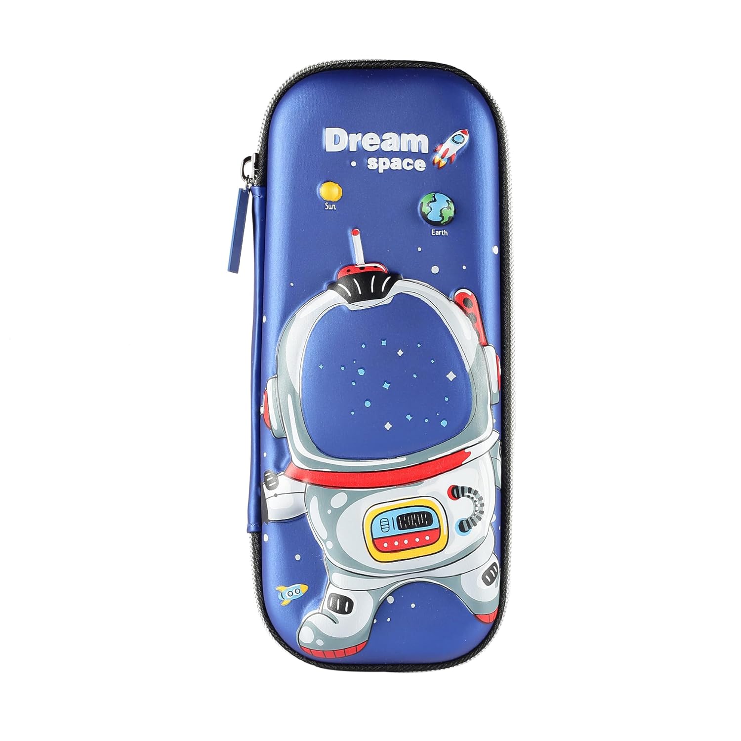 3D Astronaut EVA Hardtop Pencil Case with Multiple Compartments, Pencil Pouch for Kids, School Supply Organizer for Students Stationery Box Return Gifts for Boys & Girls (Indigo Blue)