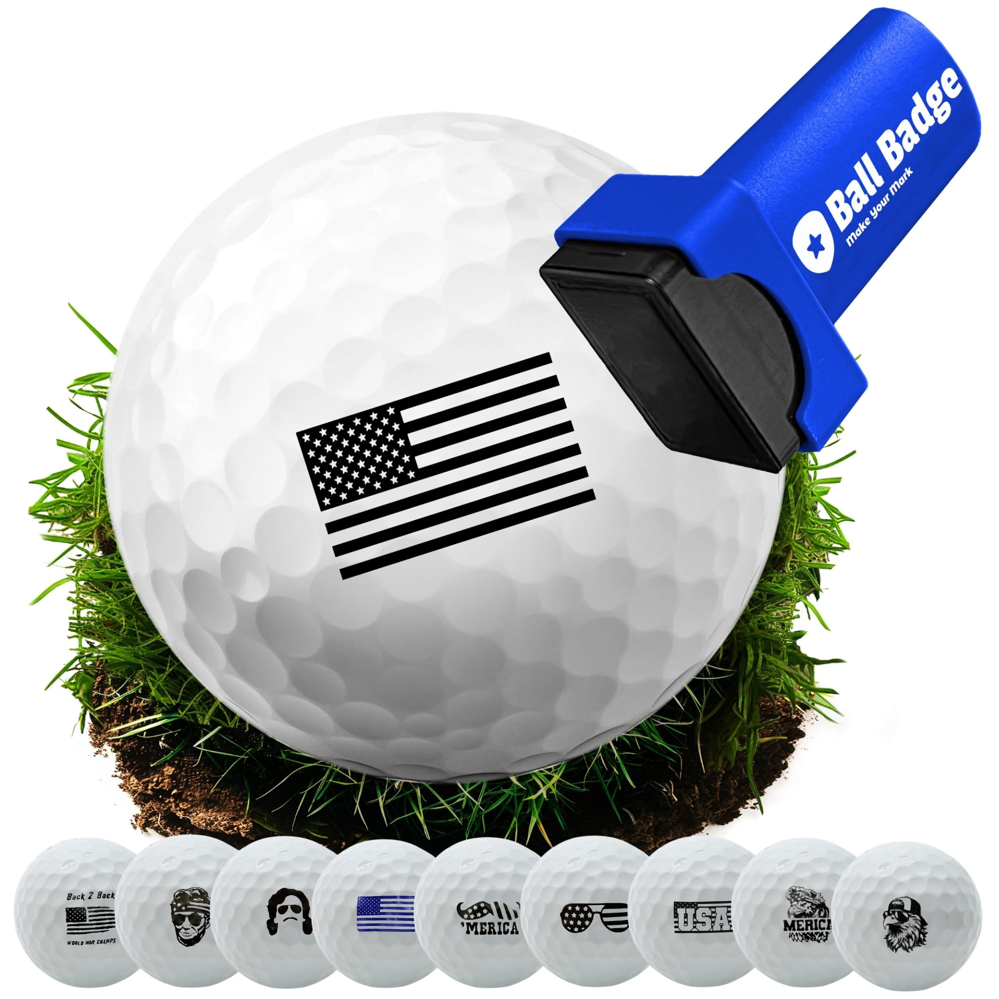 HODL 21 Ball Badge - Golf Ball Stamp, (The America Series) Golf Ball Marker, Reusable Golf Ball Marking Tool to Identify Golf Balls