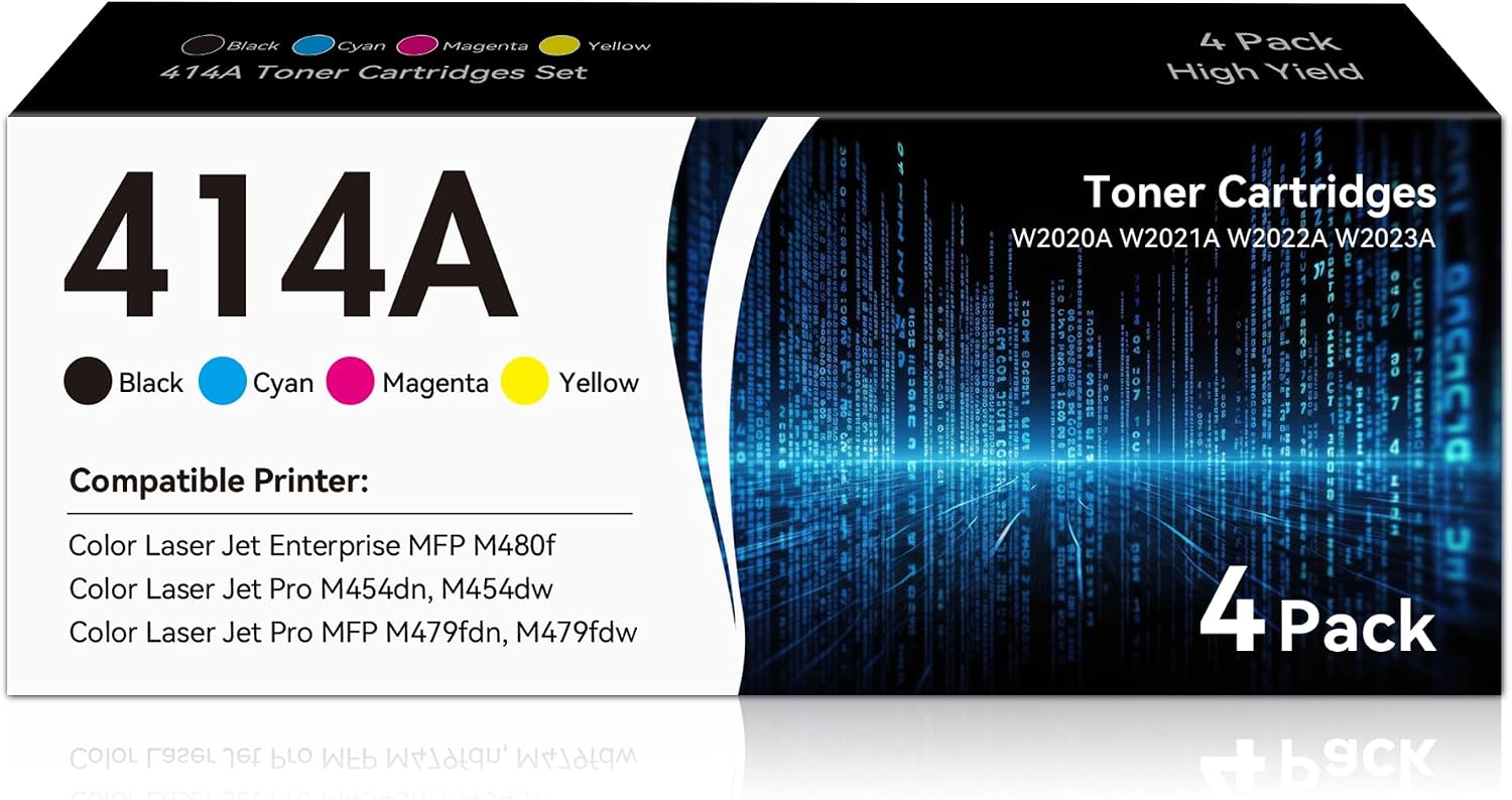 414A Toner Cartridges 4Pack Replacement for HP 414A M479fdw Toner