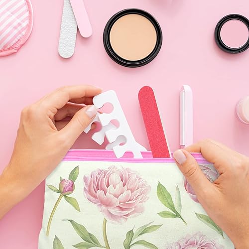 Vista 79 de ZeeDix Bolsa de lona, bolsa de cosméticos multiusos con cremallera, bolsa de lona con cremallera para manualidades, bolsas de maquillaje en blanco