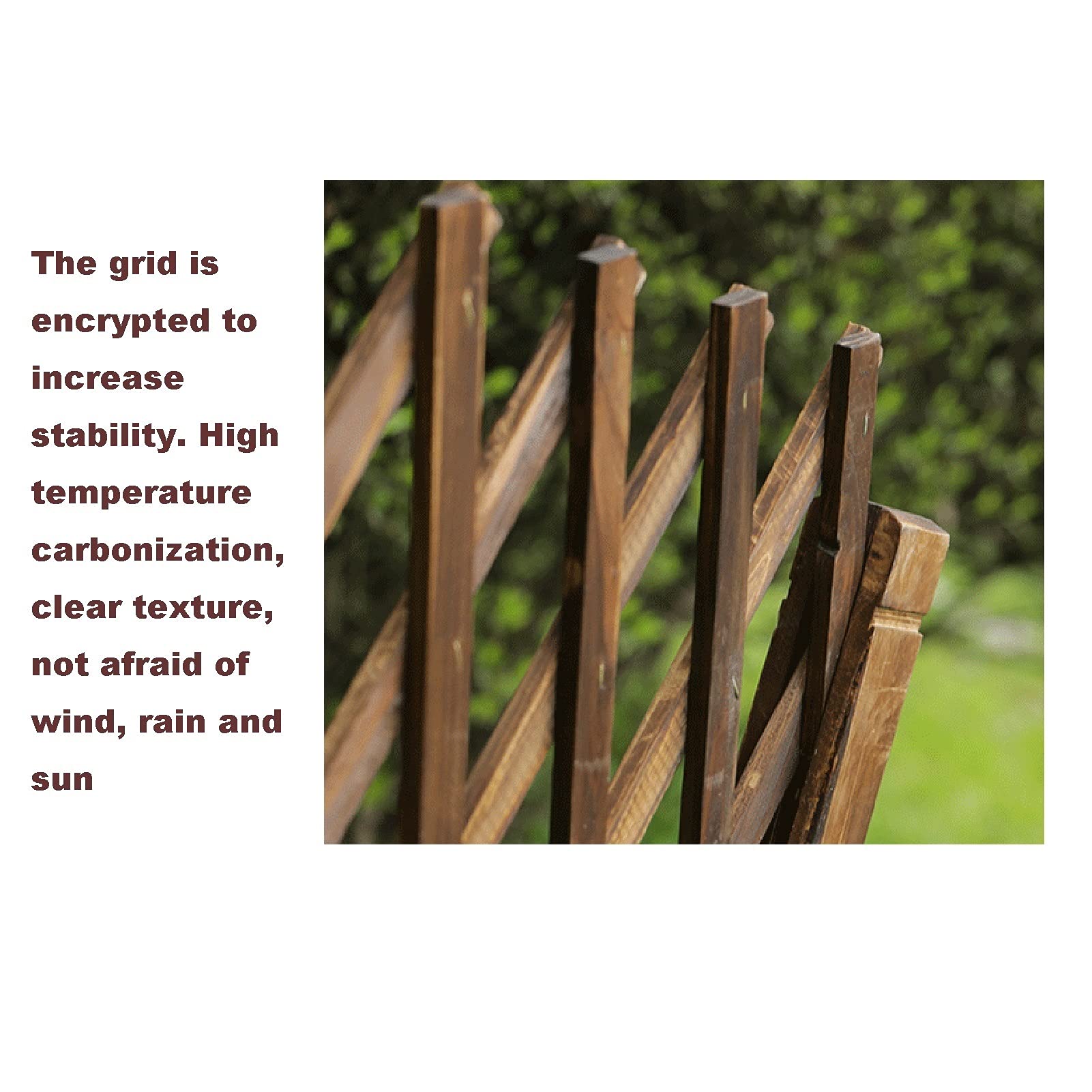 PLJKIHED Valla de jardín de celosía extendida, Marco de celosía de Madera subterráneo enchufable Engrosado/Plantas trepadoras al Aire Libre/Panel de celosía de Marco de jardín/H130*L260Cm Stabilize