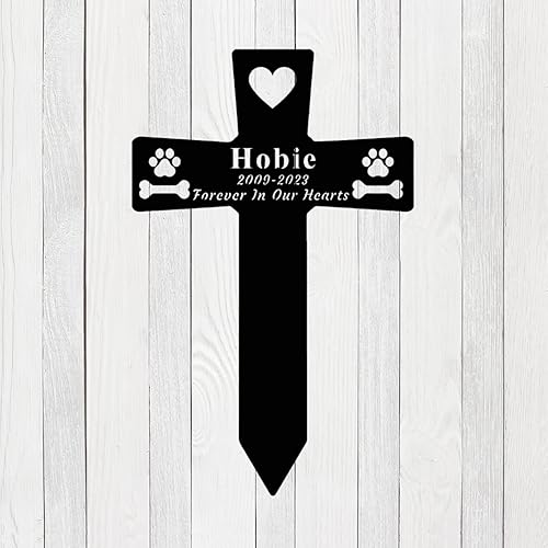 Miniatura 6 de Gerryed Marcadores de tumbas personalizados para perros, con diseño de cruz, con estaca conmemorativa de la tumba, para mascotas, patrón de regalo