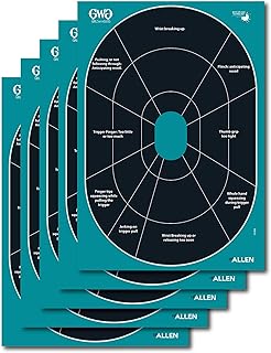 Girls With GunsÂ® Splash Adhesive 12 inch x 17.25 inch Oval Handgun Trainer Target By AllenÂ®, 5 Targets Per Pack