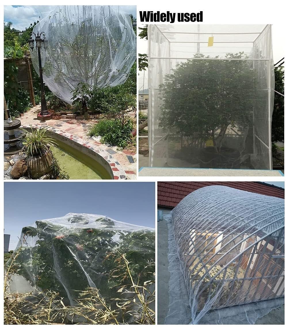 Red Anti-Insectos Protección de Verduras Túnel de Cultivo Jardín Malla Fina Red de protección de Plantas Frutas Flores Cultivos Anti-Mosquitos Red Anti-pájaros(0.6mm,2.4m x 30m)