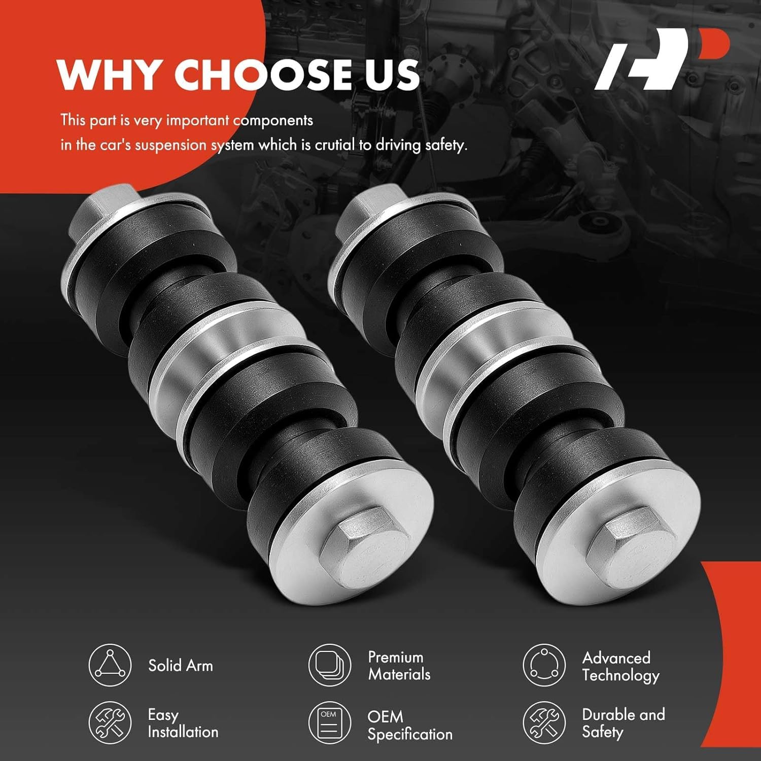 A-Premium 2 x Front Sway Bar Links Stabilizer Bar Links, Compatible with Honda Accord 1990-1997, Odyssey 1995-1998 & Acura TL 1995-1998, CL 1997-1999 & Isuzu Oasis 1996-1999