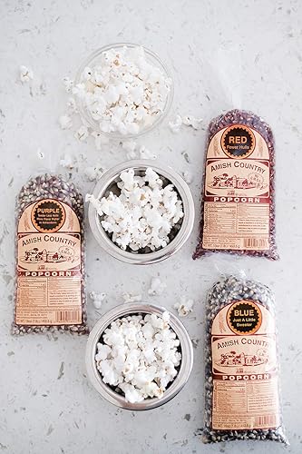 Miniatura 3 de Amish Country Popcorn  Bolsas de 3 a 1 libra  Granos de palomitas de maíz morados, rojos y azules  Anticuado, sin OMG y sin gluten (bolsas de 3 a 1