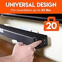 myl Universal Soundbar Wall Mount Bracket - Works with All Soundbars Including Samsung, Vizio, Roku, More - Depth Adjustable for Dolby Atmos Soundbars (White) gallery image