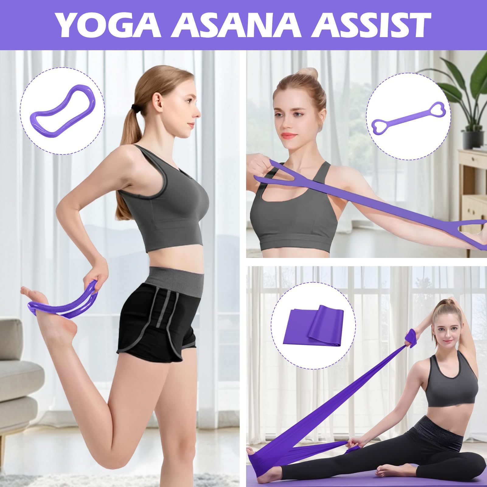 13 Pezzi Pilates Essential Kit: Attrezzatura Pilates Completo Esercizi Glutei Casa - Set Allenamento Casa Palestra per Donne