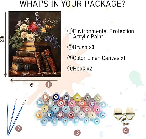 Vista 23 de xackcme Pintura de montaña por números para adultos, pintura de paisaje por número sobre lienzo sin marco, pintura al óleo de paisaje lunar