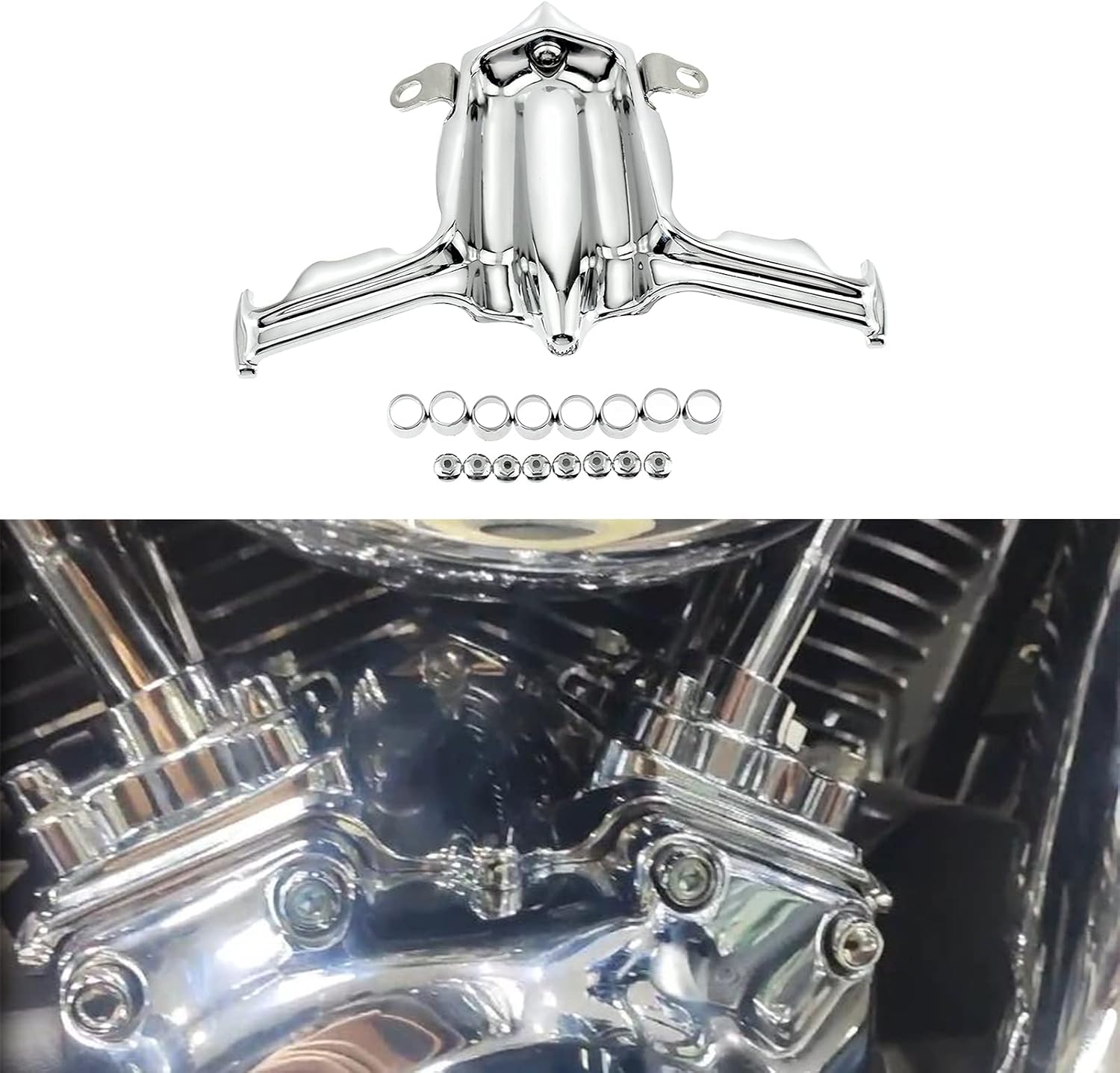 Motorcycle Chrome Tappet/Lifter Block Accent Cover Fit for Harley Twin Cam Street Glide Road King Electra Glide 99-16 Dyna Breakout 99-17