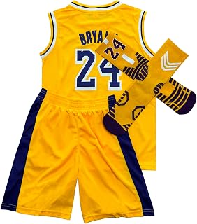 Boys #24 Basketball Jerseys Outfit Tank Top Track Shorts Sport Sets Uniforms for Kids Youth Fans Gift