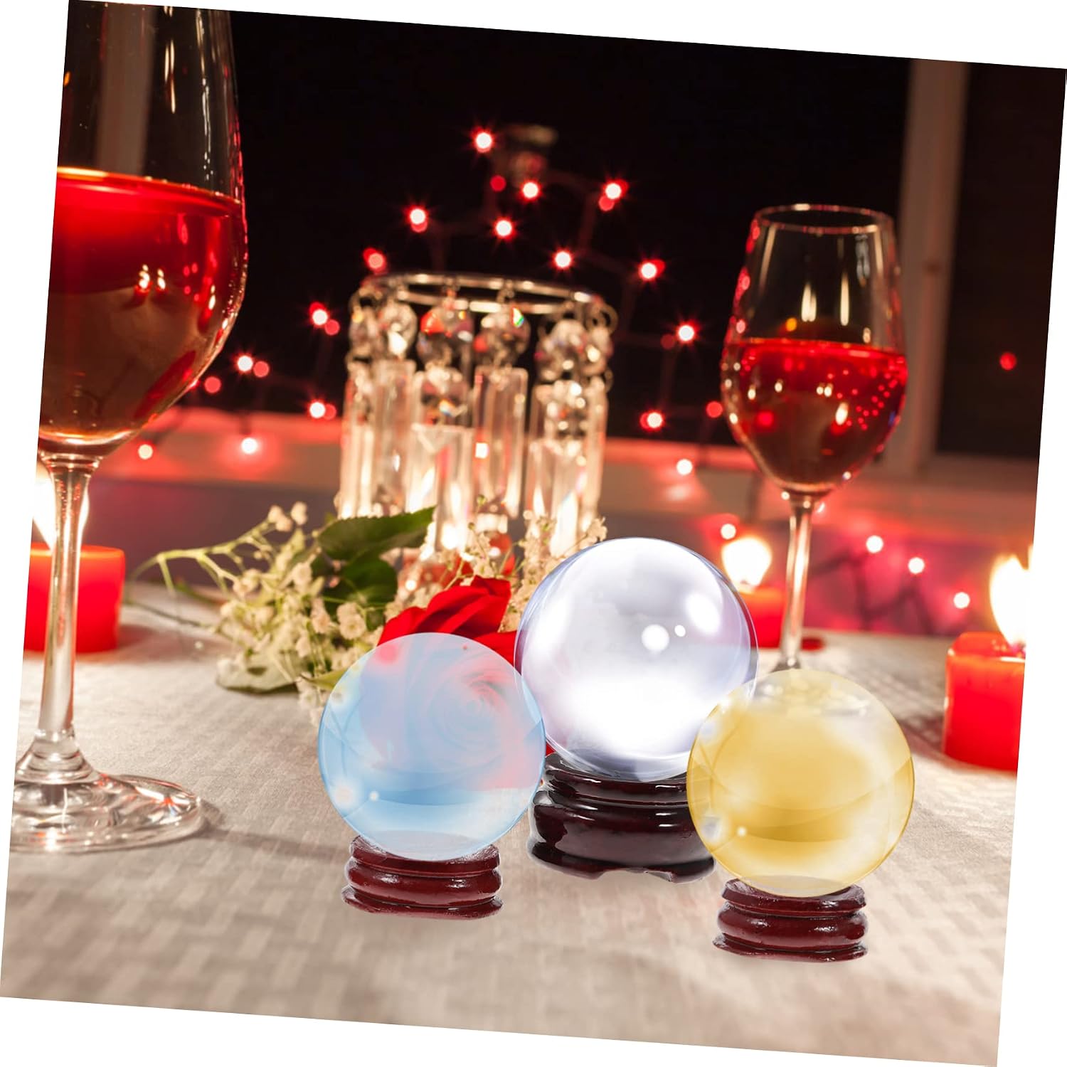 Unomor 24pcs Wooden Crystal Ball Stands Sphere Display Bases for Home Office Decoration Smooth Texture Lightweight Ball Display Holder