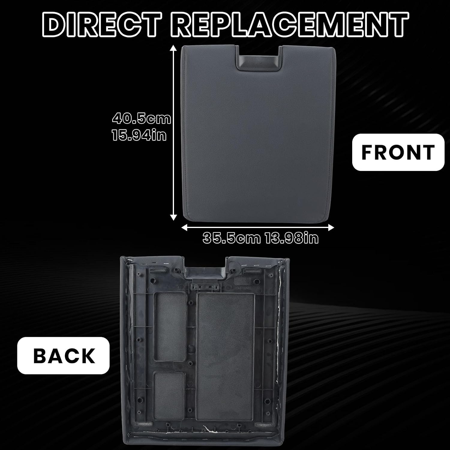 Center Console Lid Armrest Cover Fit for 2007-2014 Chevy Silverado Suburban Tahoe Avalanche GMC Yukon Sierra 1500 2500 3500 Black Center Console Cover with Latch for 20864154 20864151 20864153