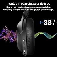 Vista 3 de TOZO HT2 - Auriculares híbridos con cancelación activa de ruido, auriculares inalámbricos Bluetooth sobre la oreja, auriculares inalámbricos