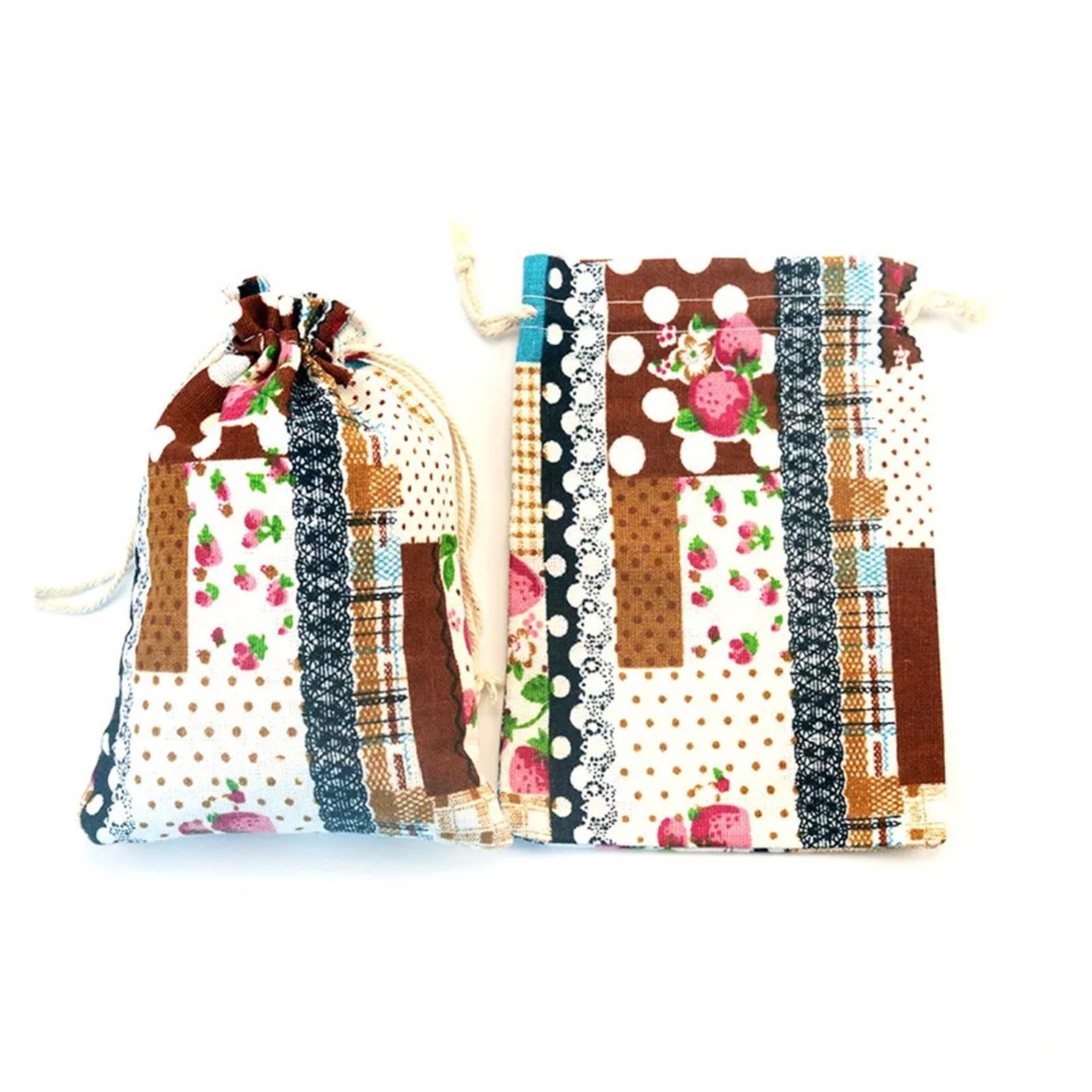 WENH Pochettes rétro en coton à cordon de serrage, 100 pièces (10x14cm), sacs cadeaux for bijoux, petite pochette d'emballage de Bracelet en tissu, sac cadeau de fête de mariage