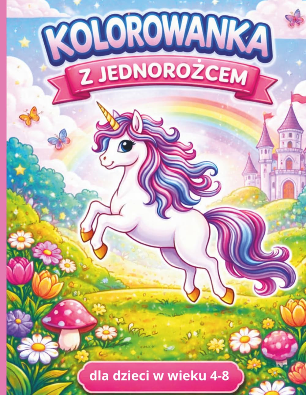 Kolorowanka z Jednorożcem dla dzieci w wieku 4-8