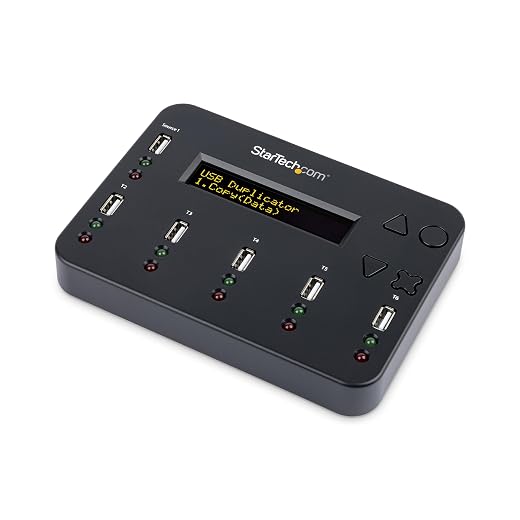 StarTech.com 1:5 Standalone USB Flash Drive Duplicator and Eraser-1 to 5 Flash Drive Copier & Sanitizer with Single/Multi-Pass DOD Erase