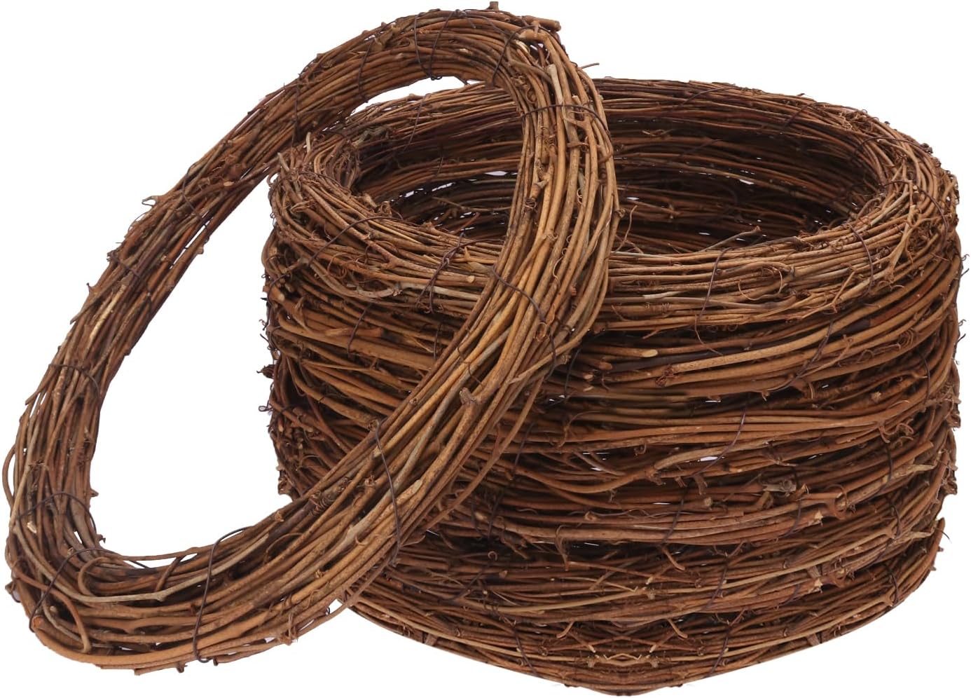 7 Pcs 12 Inch Natural Grapevine Wreath Set, Hand-Woven Vine Branch Wreaths for DIY Crafts, Christmas Decorations, Home & Event Styling