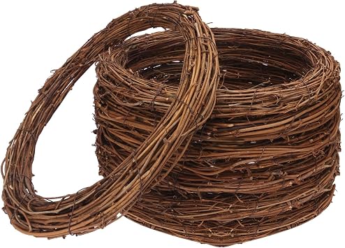 7 Pcs 12 Inch Natural Grapevine Wreath Set, Hand-Woven Vine Branch Wreaths for DIY Crafts, Christmas Decorations, Home & Event StylingBrown