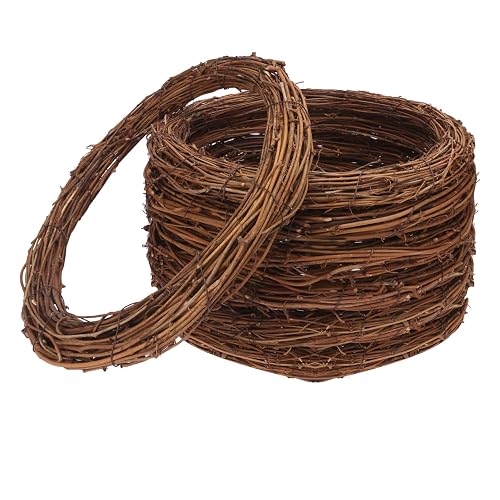 7 Pcs 12 Inch Natural Grapevine Wreath Set, Hand-Woven Vine