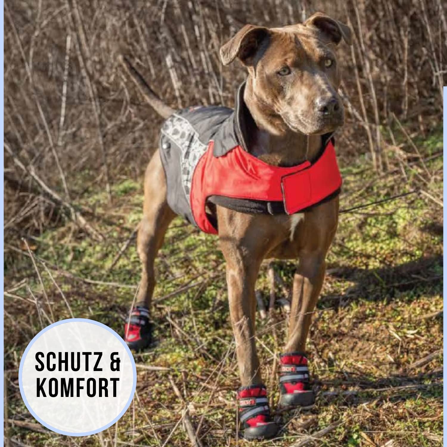 KONG Lot de 4 chaussures de sport pour très grands chiens - Taille XL - Protection des pattes de qualité supérieure avec rembourrage - Chaussures confortables pour chiens - Utilisation facile et sûre