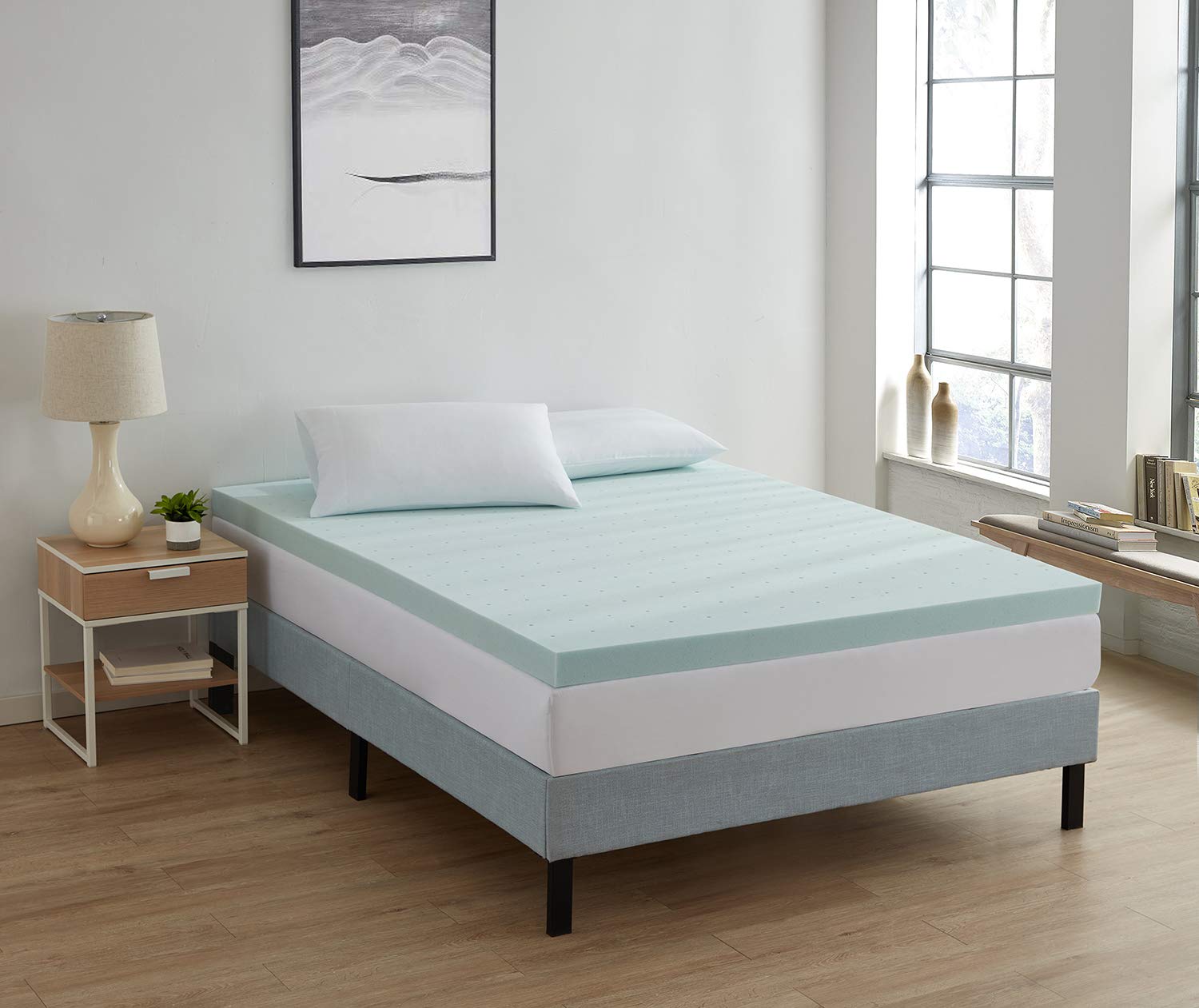 Nestl Bedding Mattress Topper, 2 Inch Memory Foam Topper, Gel Infused Memory Foam Mattress Topper, Ventilated Design Mattress Pad, Twin-image-46
