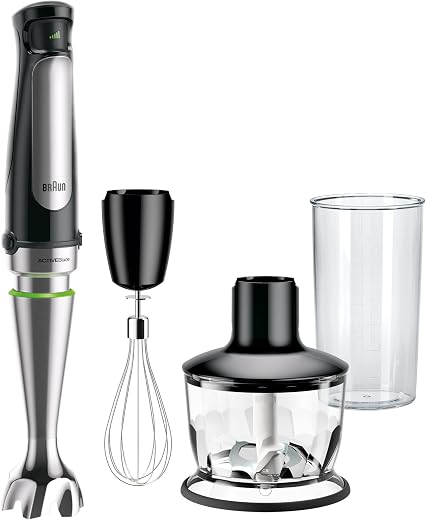 Braun MultiQuick 7 3-in-1 Immersion Blender with Food Processor – Powerful Handheld...