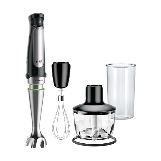 Braun MultiQuick 7 3-in-1 Immersion Blender with Food Processor – Powerful Handheld Electric Stick - Emulsifier for Chopping, Beating & Whisking - Ideal for Soup, Puree, Smoothies & More