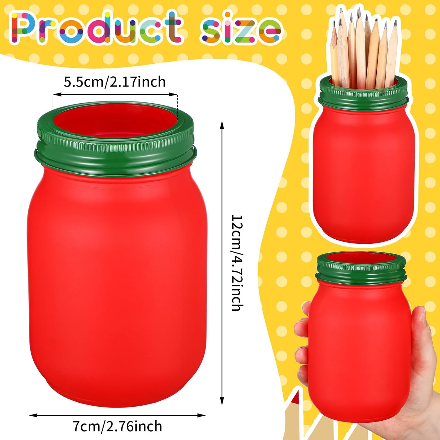 Nuogo 3 Pcs Teacher Pencil Holder for Classroom Teacher Appreciation Gifts Glass Mason Jar Pencil Organizer Cute Desk Pen Storage Organizer Apple and Book Style for Back to School Student Office Gift