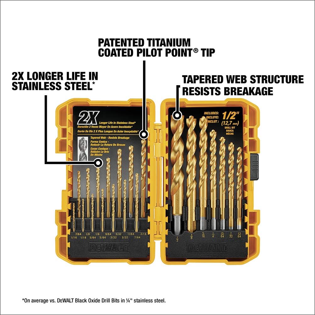 DEWALT Screwdriver Bit Set (35-Piece) and Titanium Nitride Coated Drill Bit Set (21-Piece)