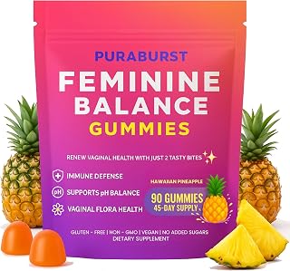 Pineapple Gummies for Women’s pH - Feminine Balance Gummies for Women - Vaginal Flora Support - Odor & Immune Support, Vegan & Gluten-Free - 90 Count, 45-Day Supply