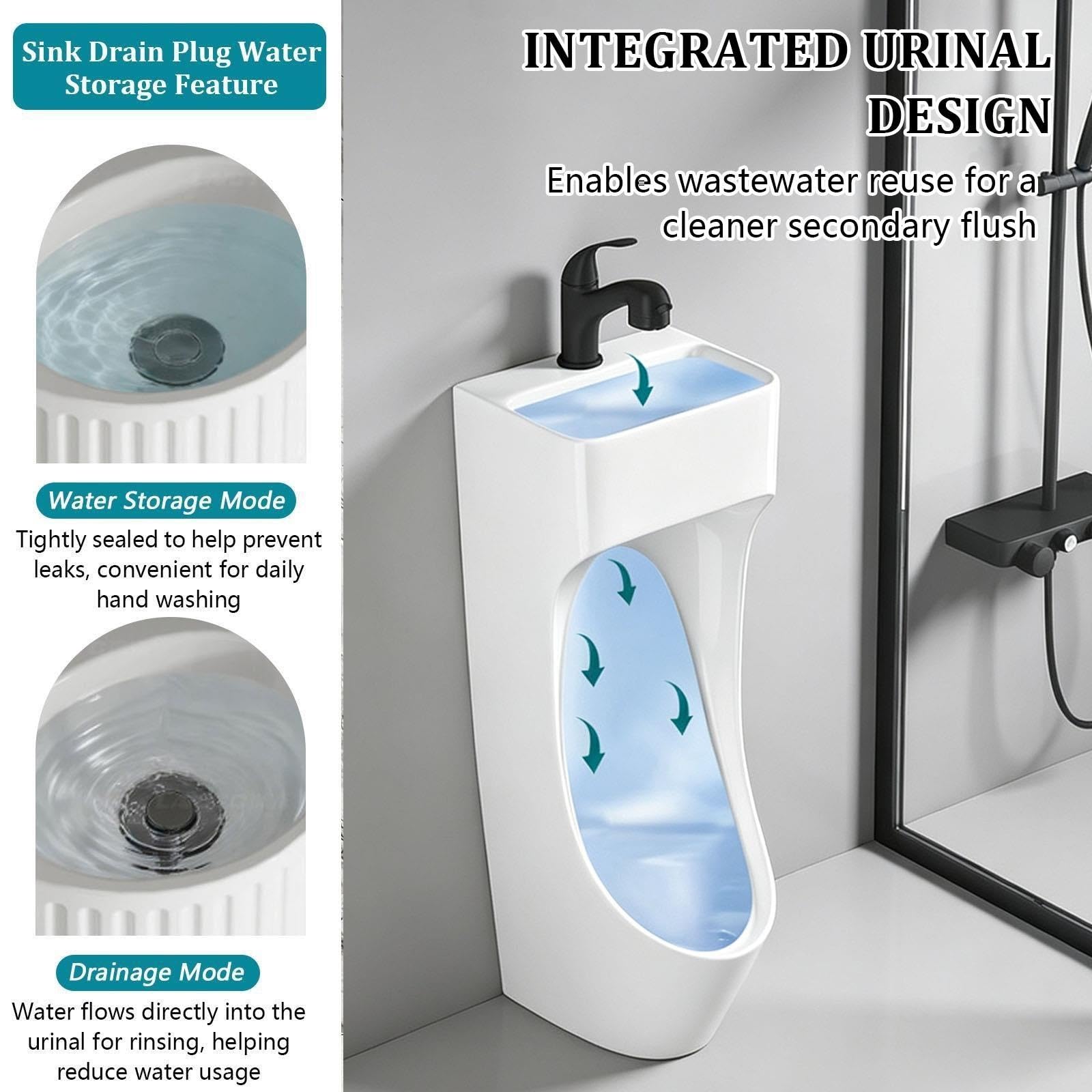 Orinatoio Sospeso in Ceramica con Lavabo Uomo
