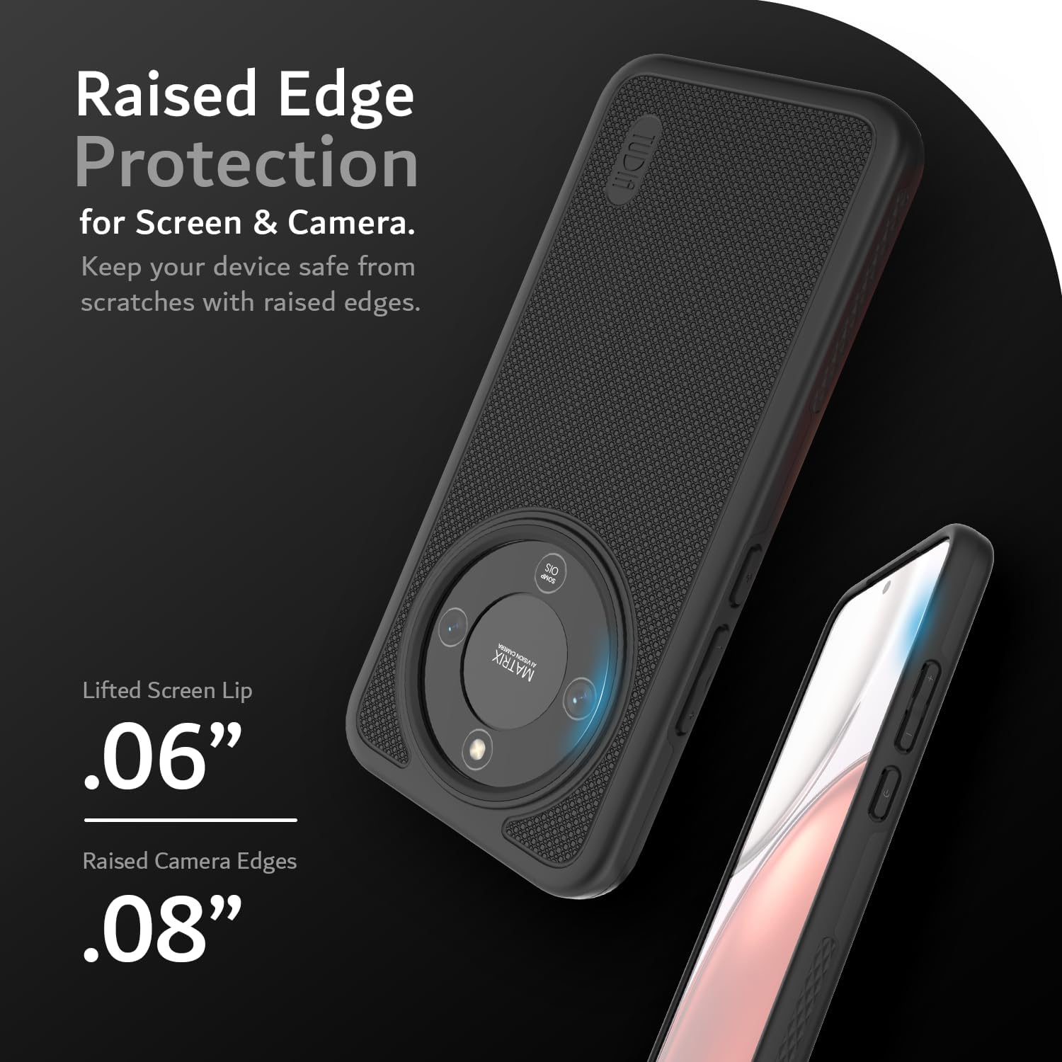 TUDIA MergeGrip Compatible with Honor Magic 8 Lite Case 5G (2026), [Military Grade] Dual Layer Shockproof Slim Heavy Duty Protective Phone Cases Cover (Black)