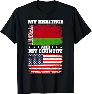 Belarusian Heritage Uniform American Outfit US Belarus Flag T-Shirt