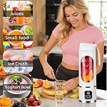 Portable Blender Personal Juicer for Shakes and Smoothies,Portable Blender Cup,Small Blenders,Mixing,Compact,6 Stainless Steel Blades, Ideal for Travel & Gym (white)