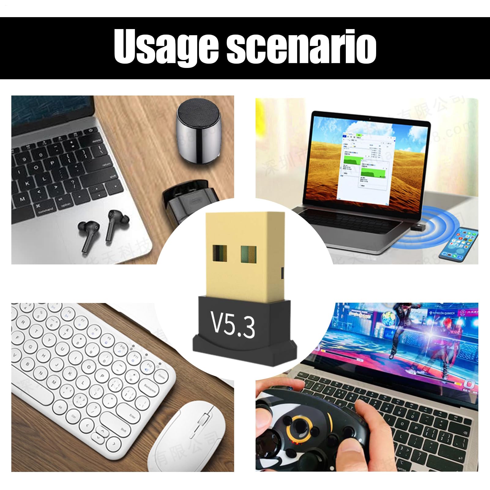 Adaptateur USB sans fil PC, hub signal compact, récepteur Plug and Play universel
