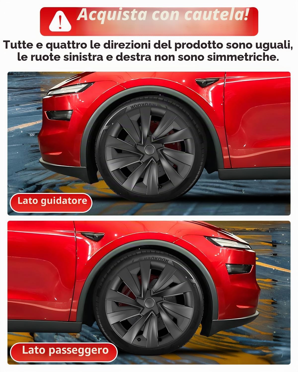 Set di 4 coprimozzi da 19 pollici per modello y, copricerchioni di ricambio, kit di coprimozzi compatibili con Tesla modello y (modello y juniper 2025)