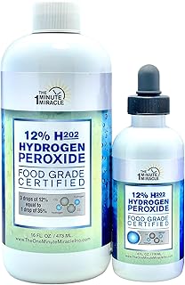 The One Minute Miracle -12% Hydrogen Peroxide Food Grade - 16 oz and 4 oz Bottles